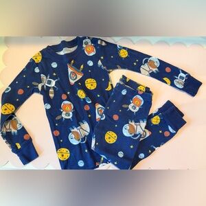 Carter's Astronaut and Rocket Animal Bears Racoons Pajama Set 3T Blue